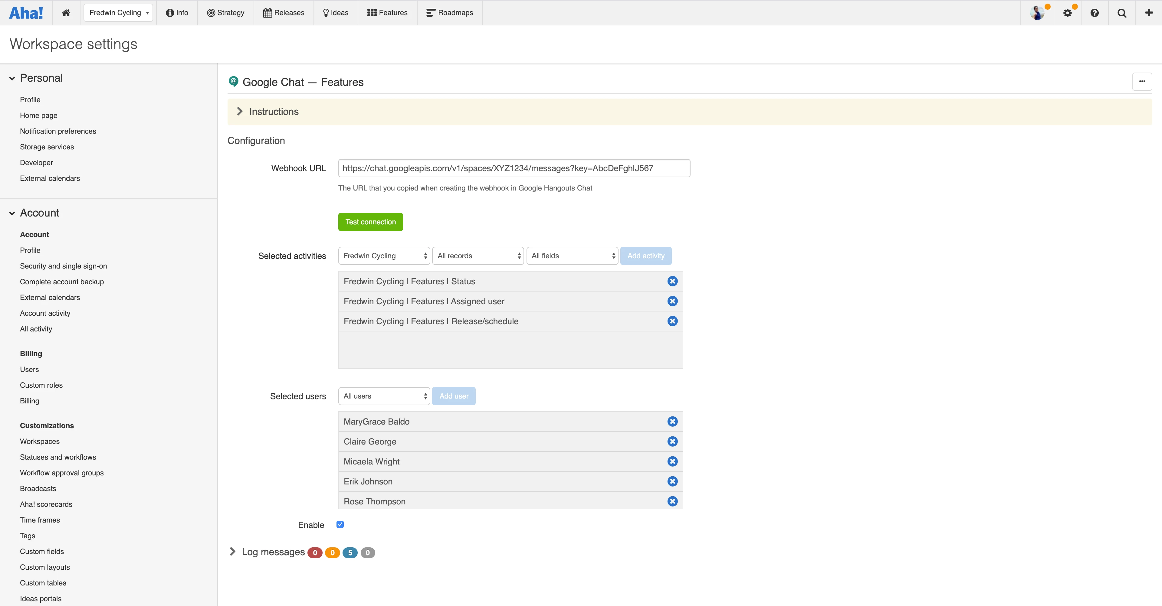 Select the records and fields you want to appear in your Chat room.