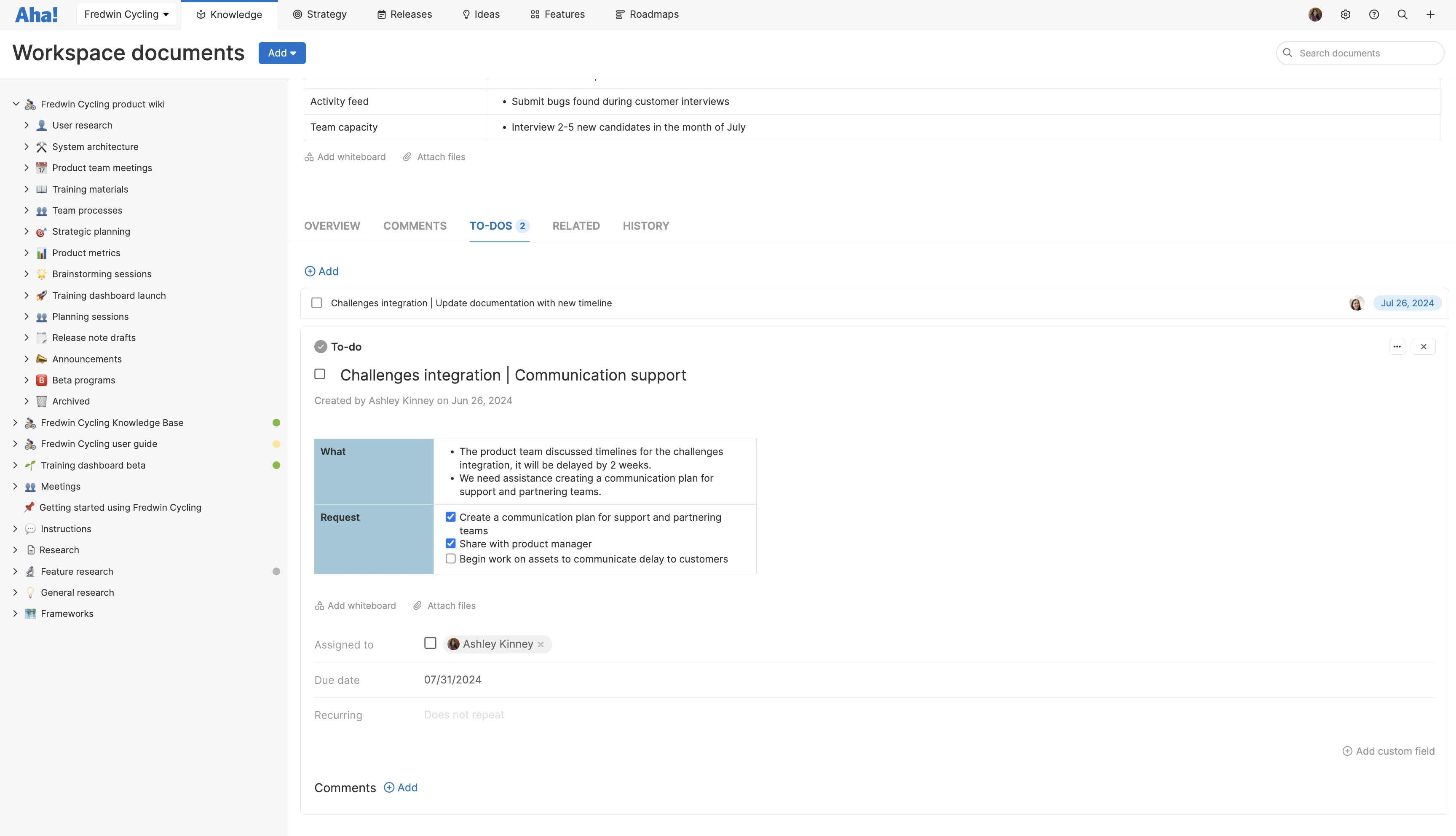 Knowledge - Meetings - Assign tasks 