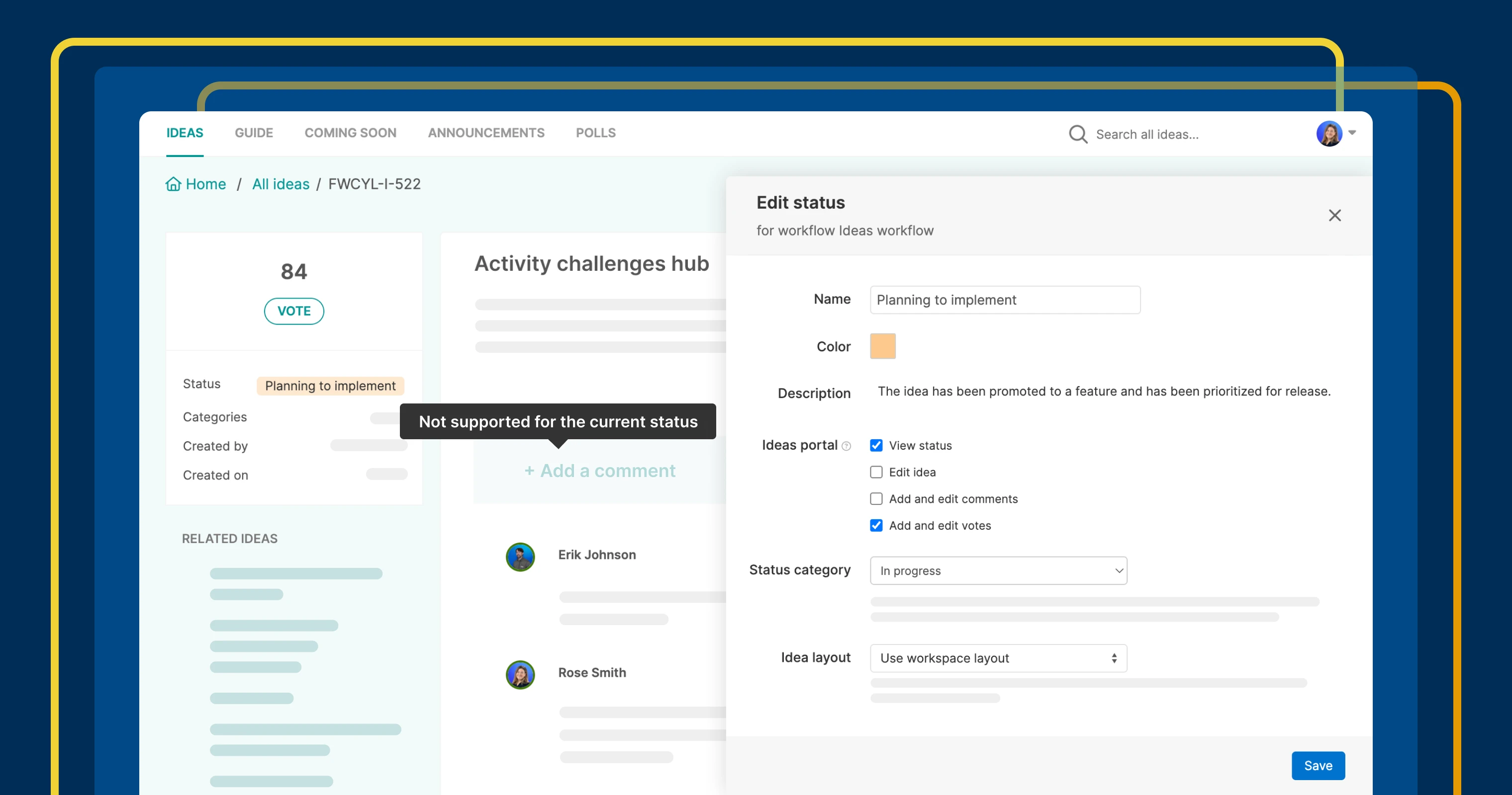 New ways to manage customer feedback by idea status