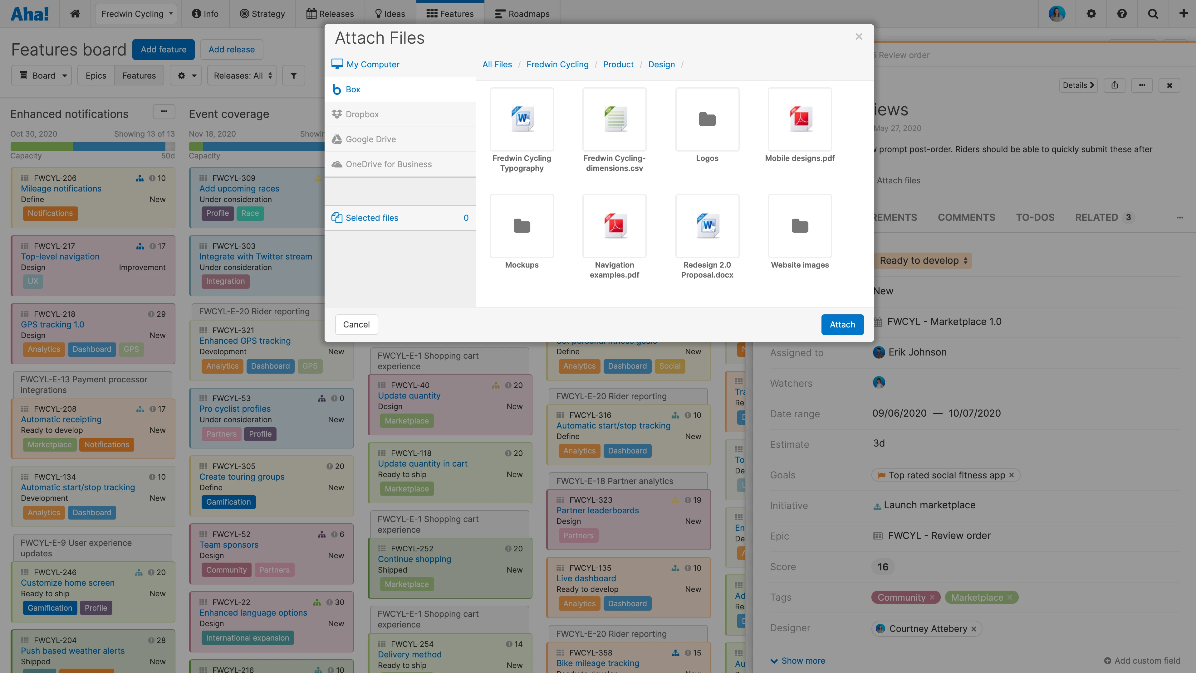 Box will automatically appear in the Attach files modal unless disabled by your account administrator. 