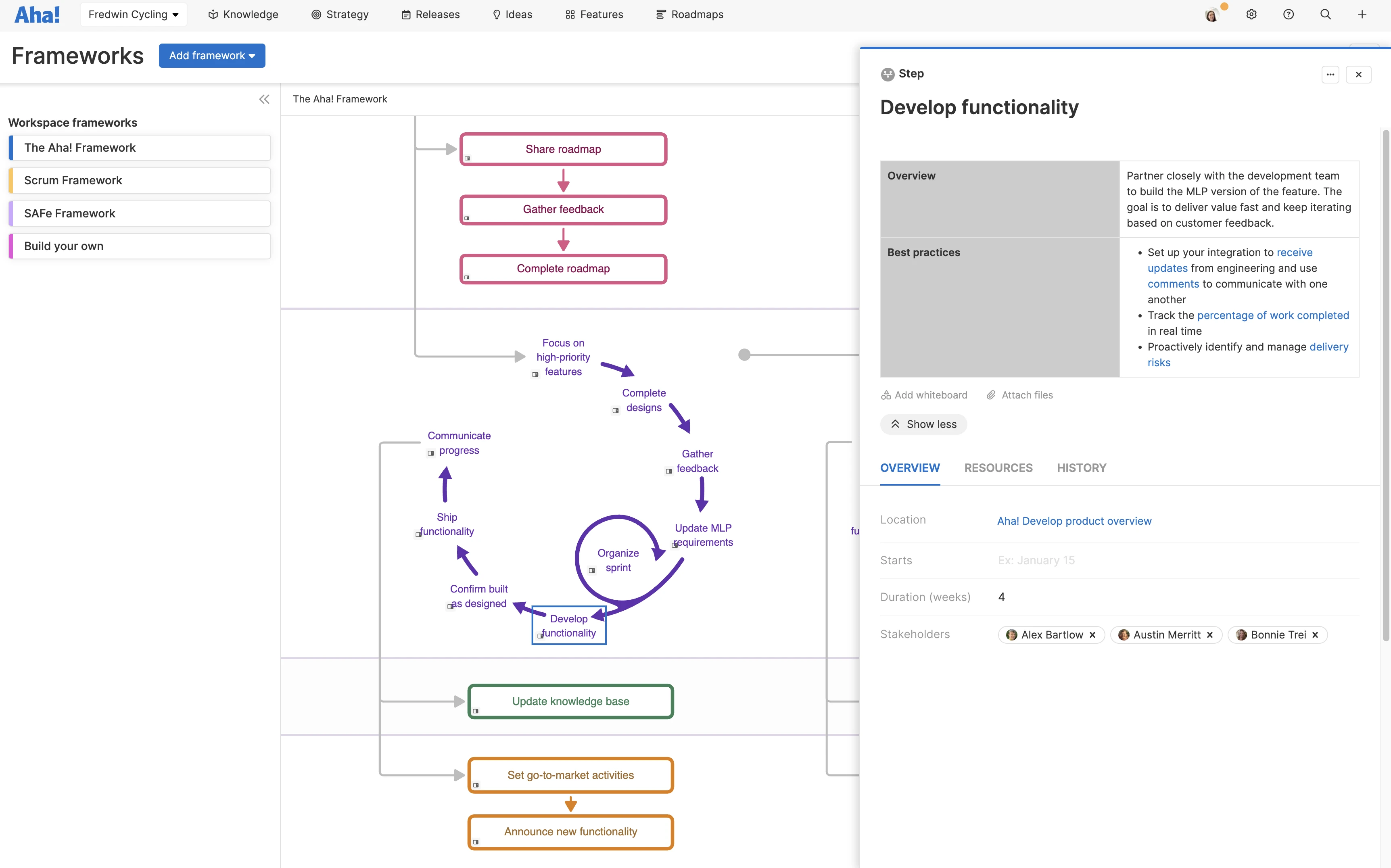 Develop / Agile methodologies - Use The Aha! Framework