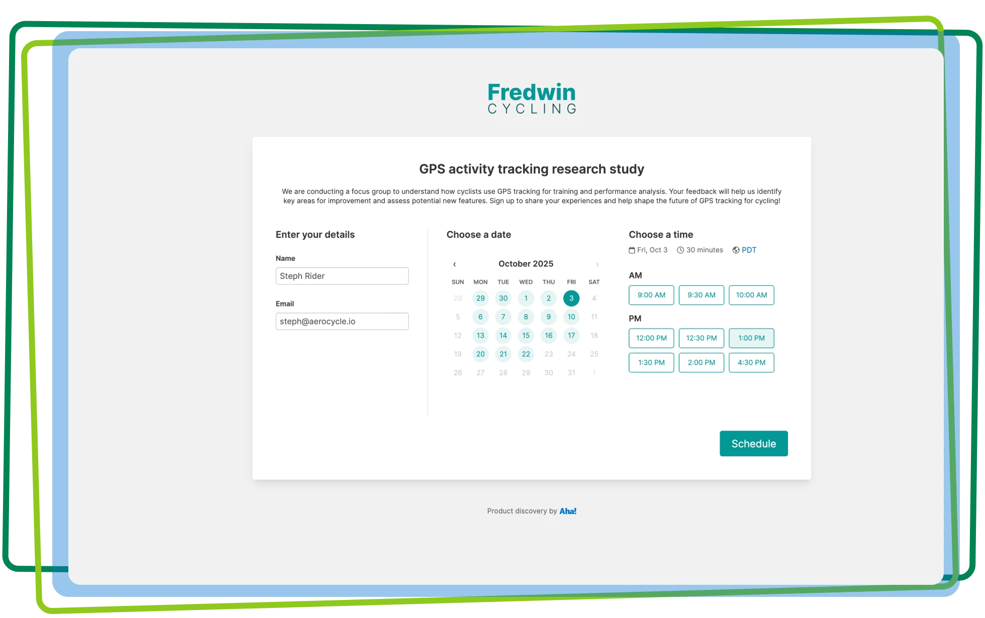 Aha! Discovery scheduling