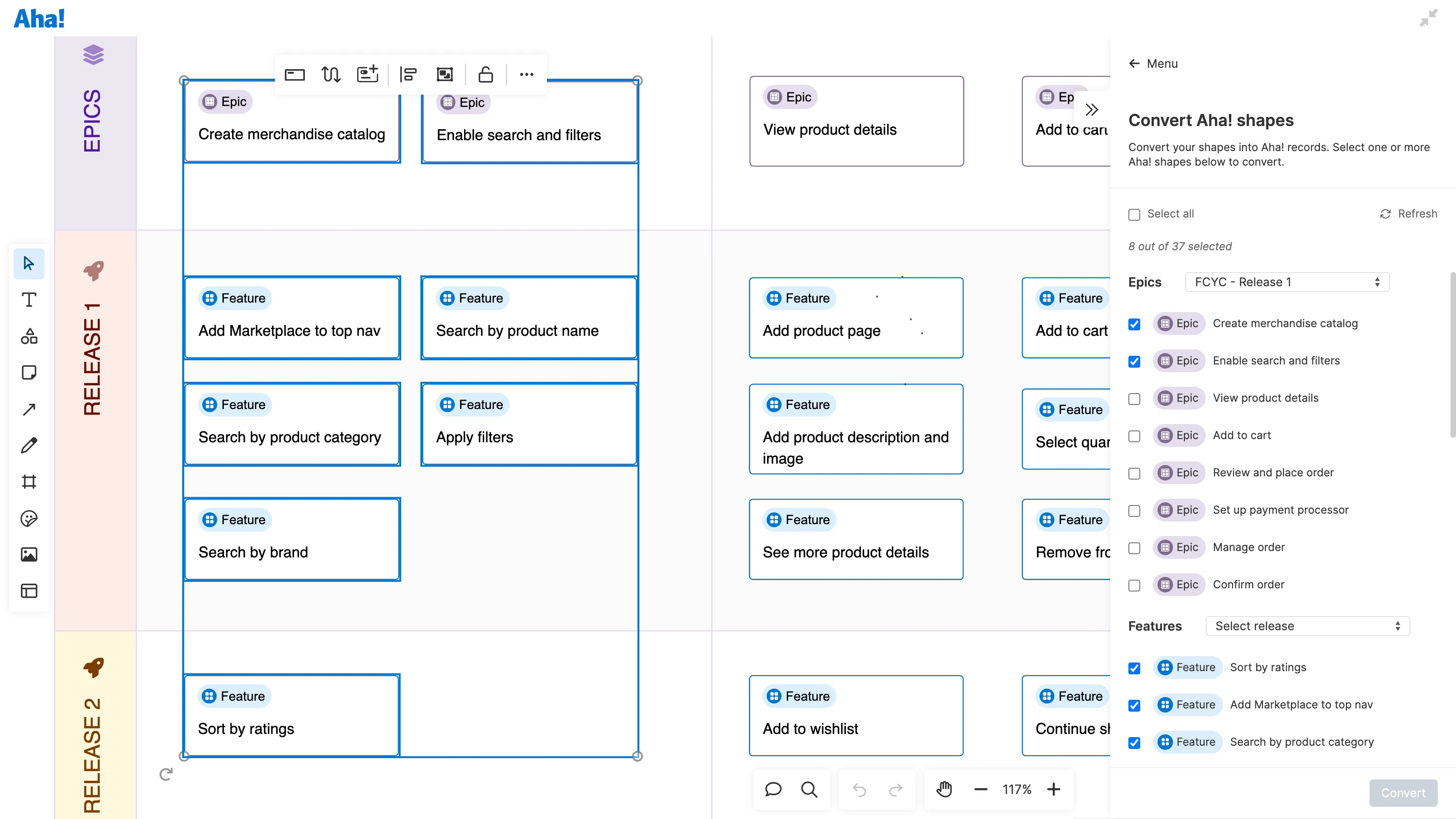 Use case - Explore - Whiteboard to roadmap image