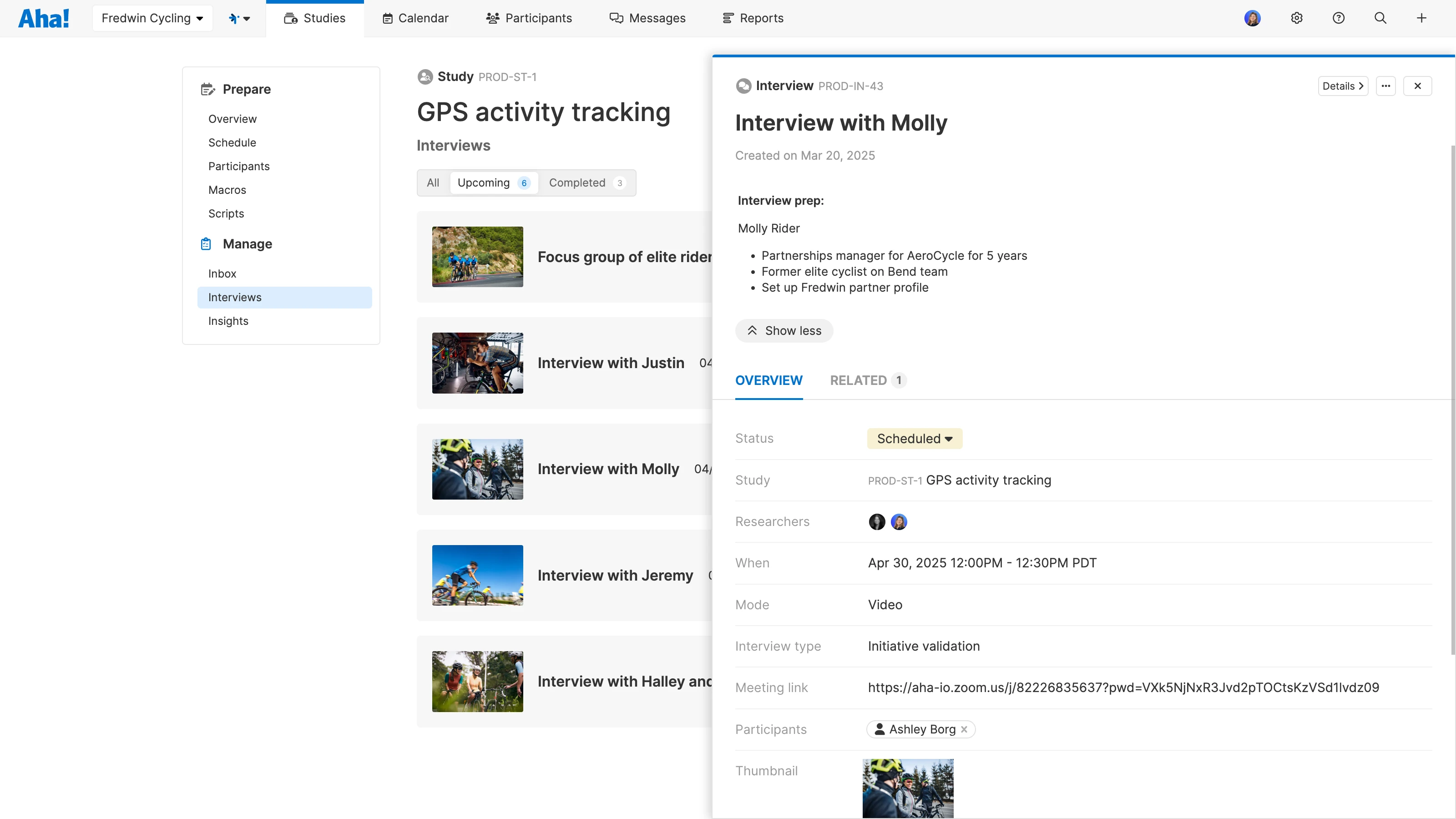 Set up new interviews