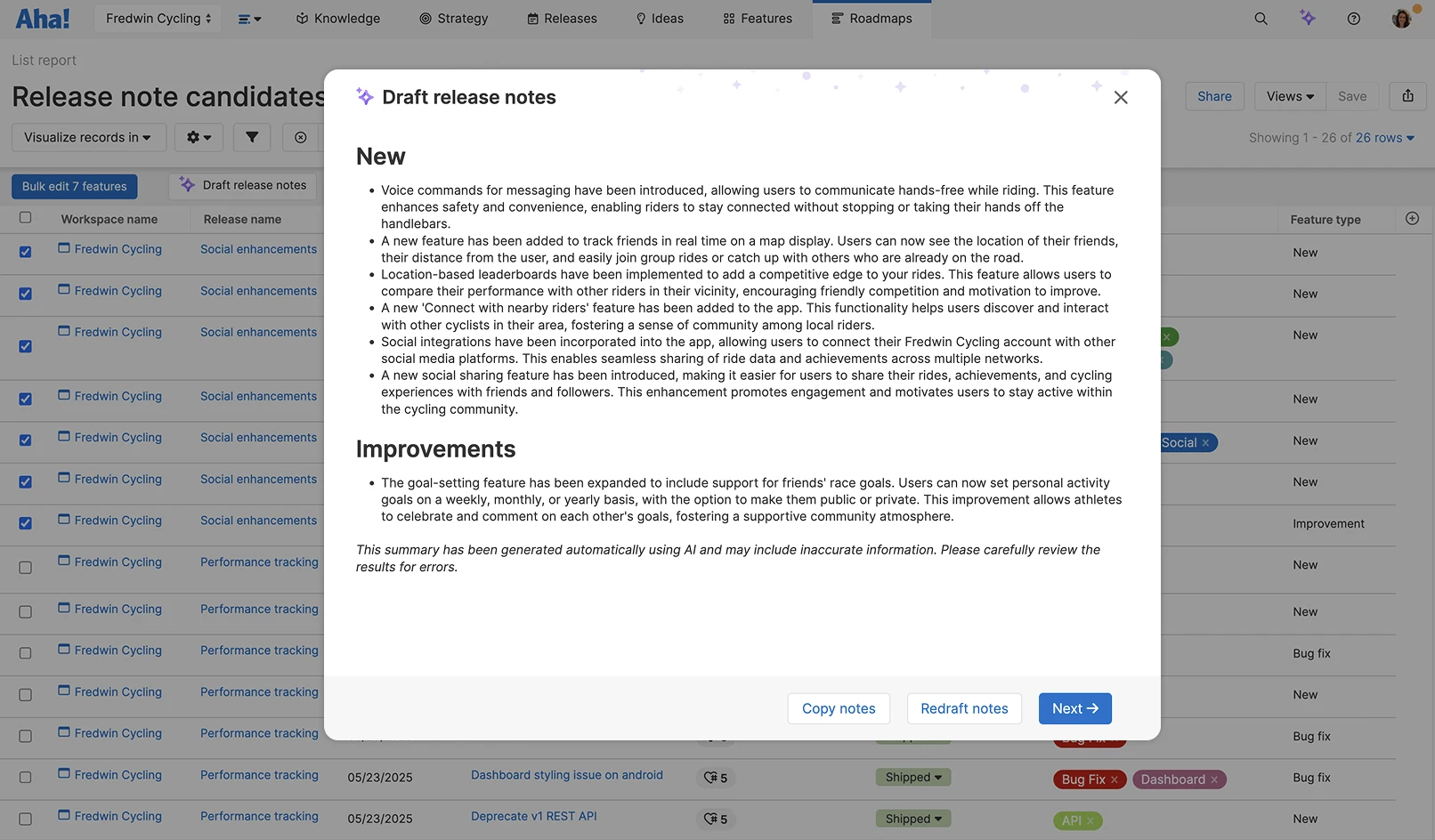 Knowledge - AI - Showcase product releases