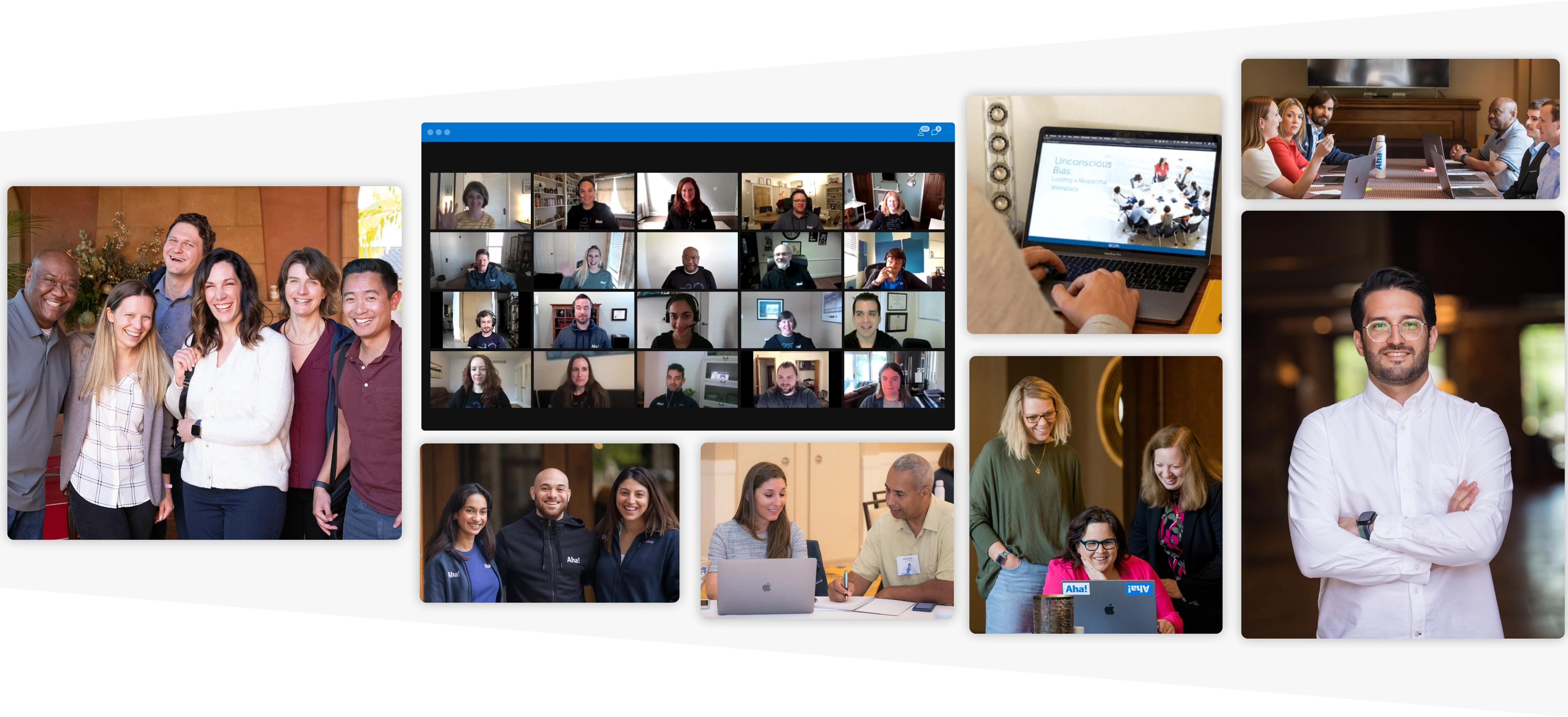 Collage of the Aha! team