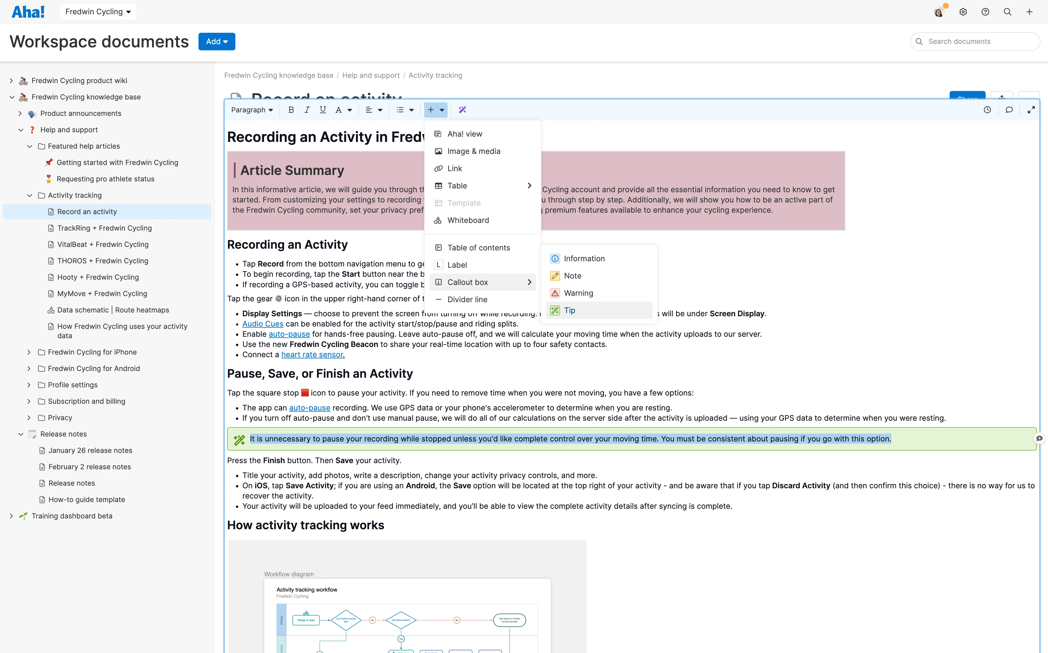 Knowledge - Documents - Structure text with rich formatting