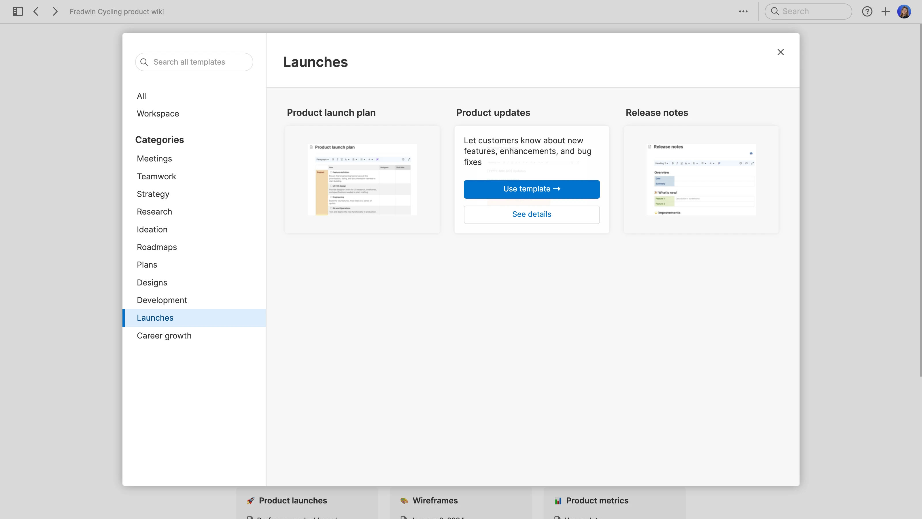 Knowledge - Templates - Find the right fit