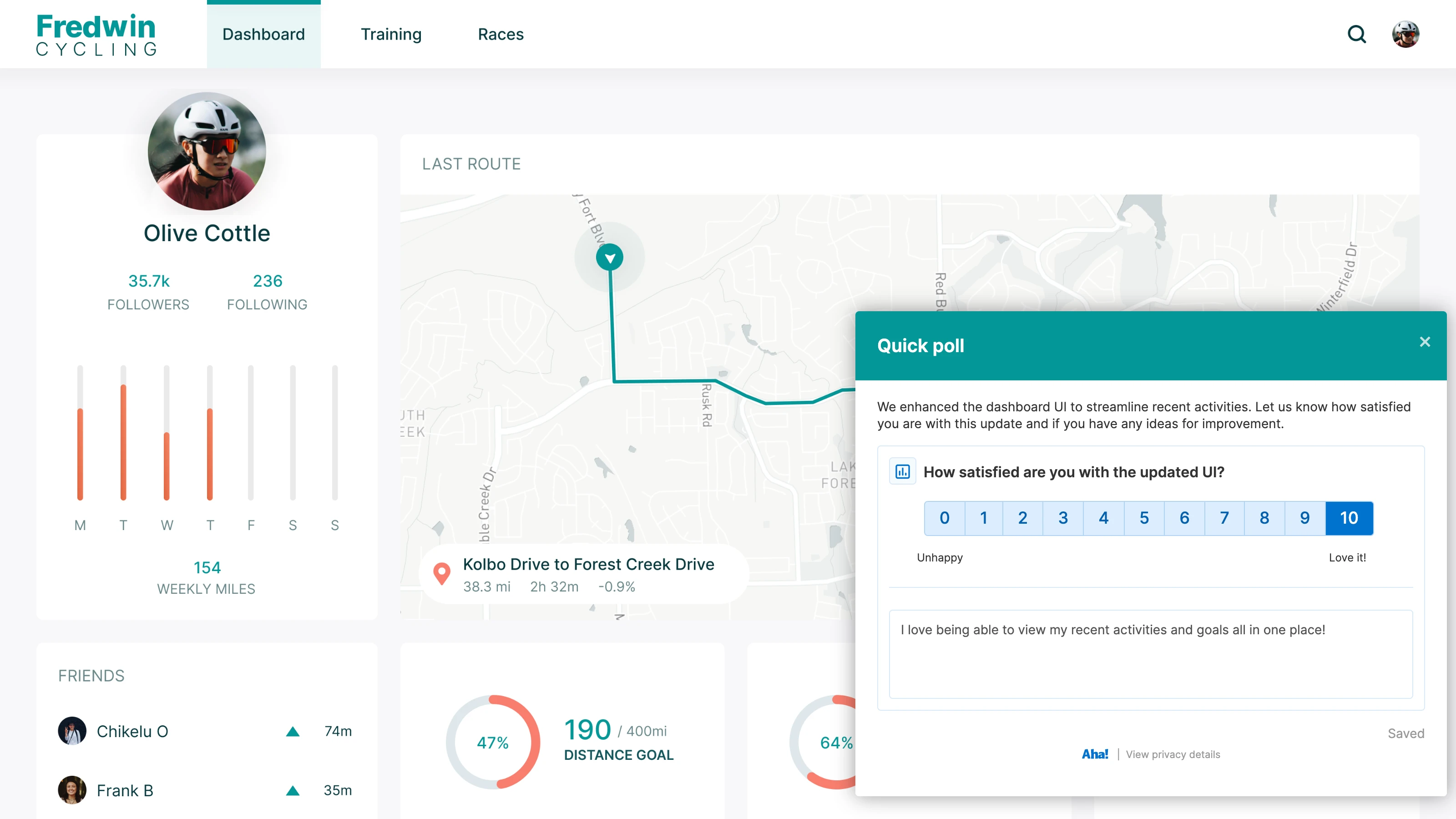 In-app customer satisfaction poll