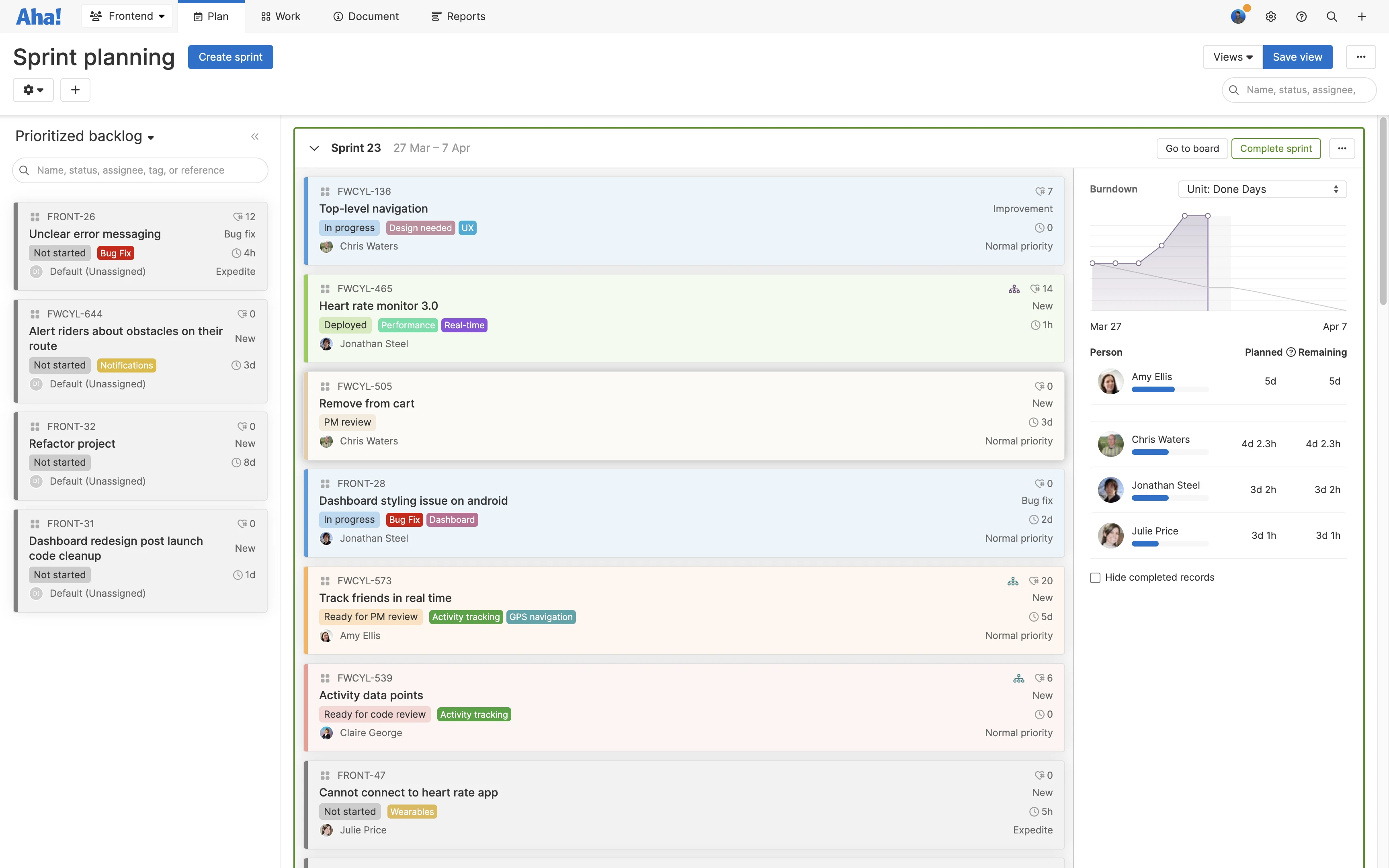 Configure Aha! Develop to use scrum