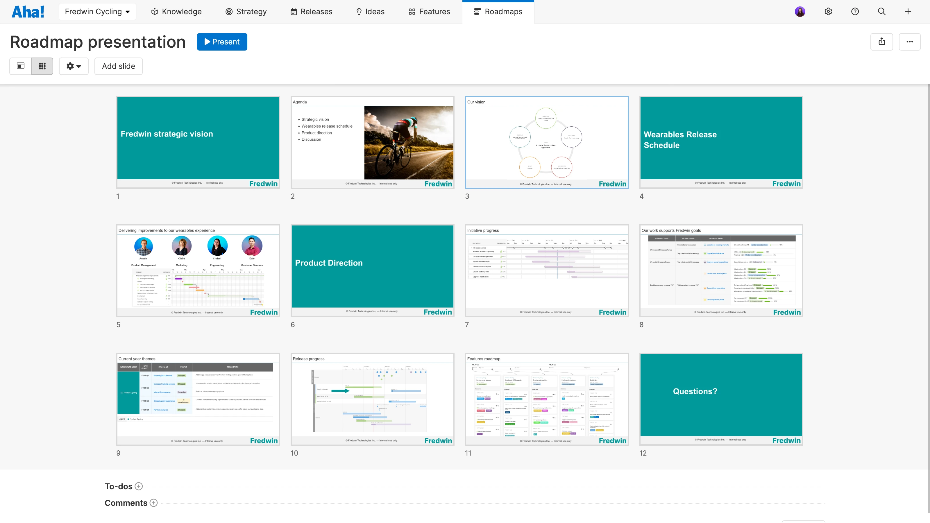 Related use case image - Present the roadmap