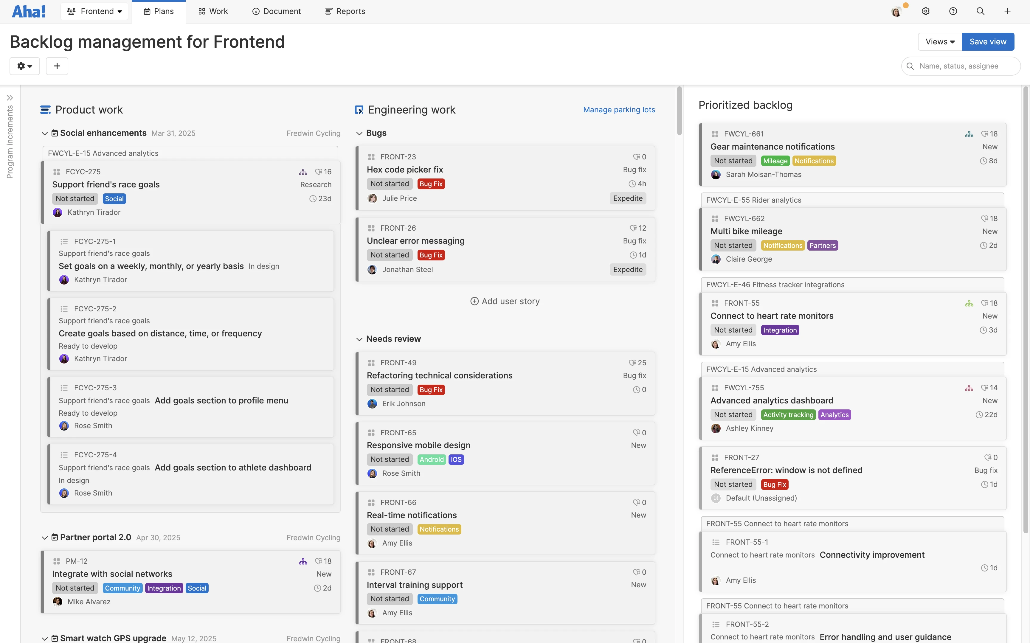 Team - Engineering - streamline planning