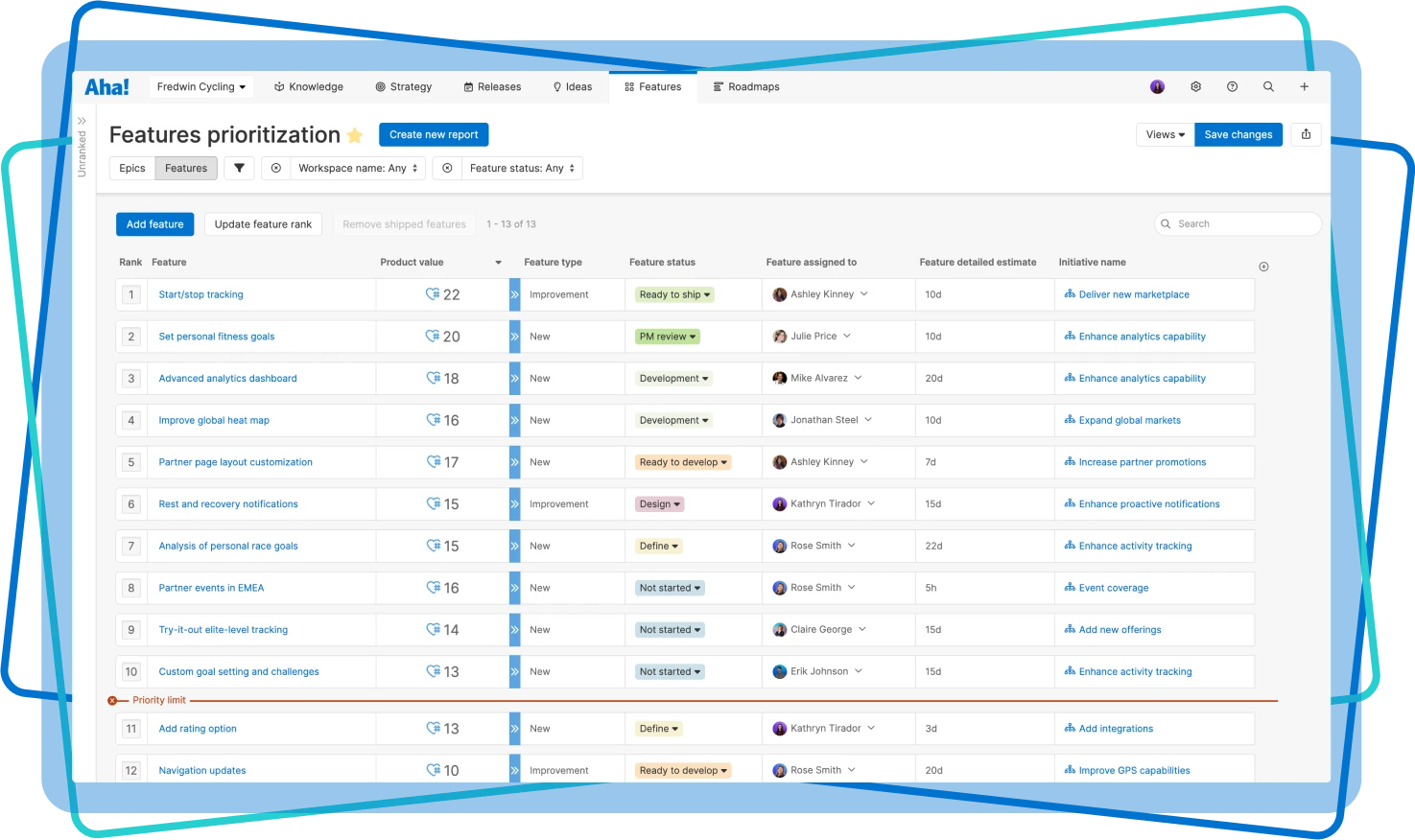 Prioritize new key features