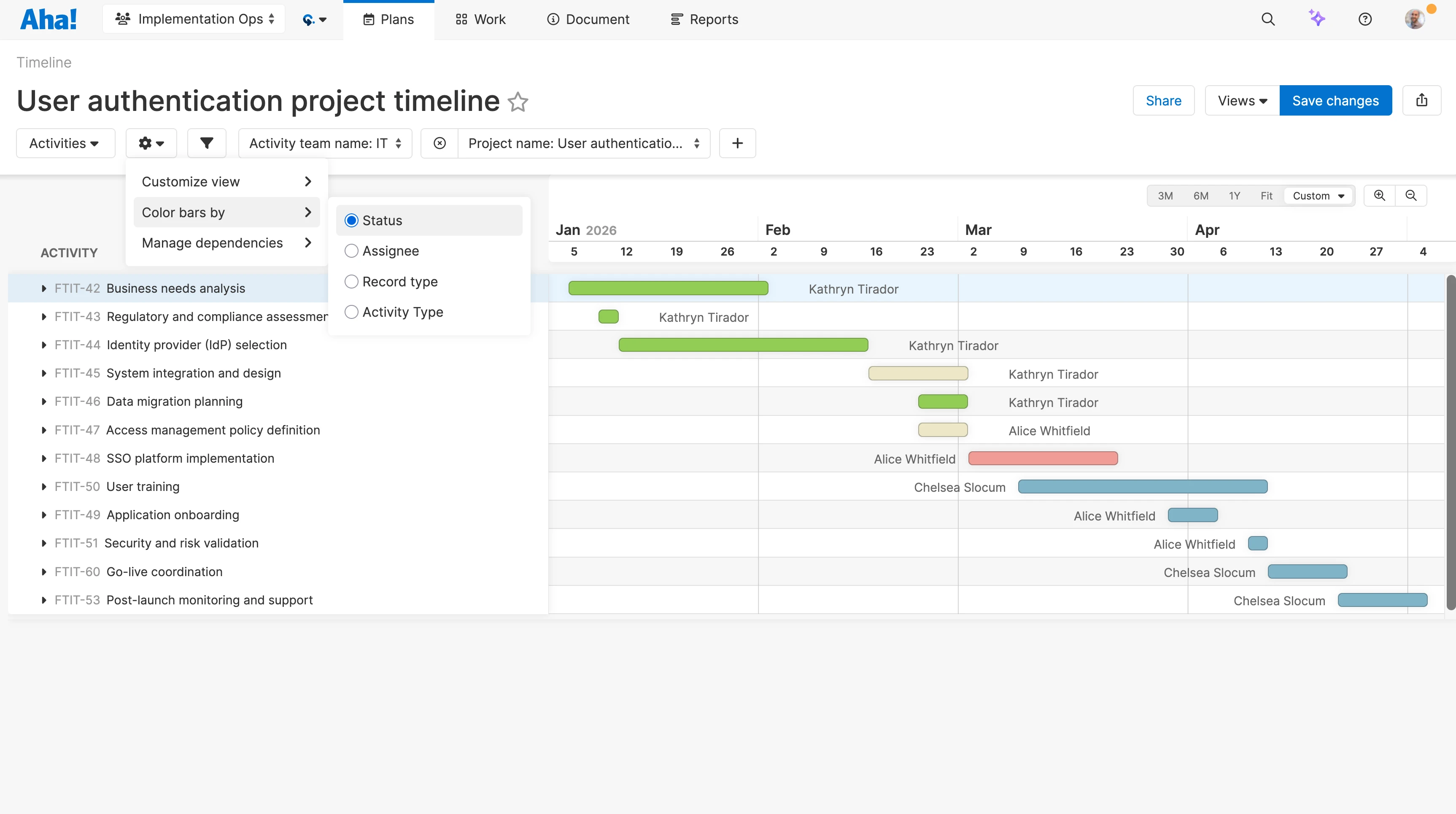 Teamwork - Timeline management - Tailor the view